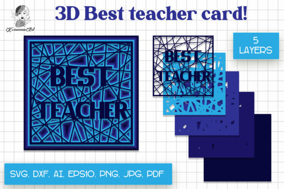 Download 3D Best Teacher Card SVG/ 3D Teacher SVG - Teacher card svg Collection
