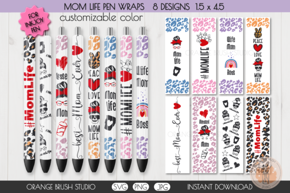 Download Mom Life SVG Pen Wraps Bundle Leopard - Mom life Collection